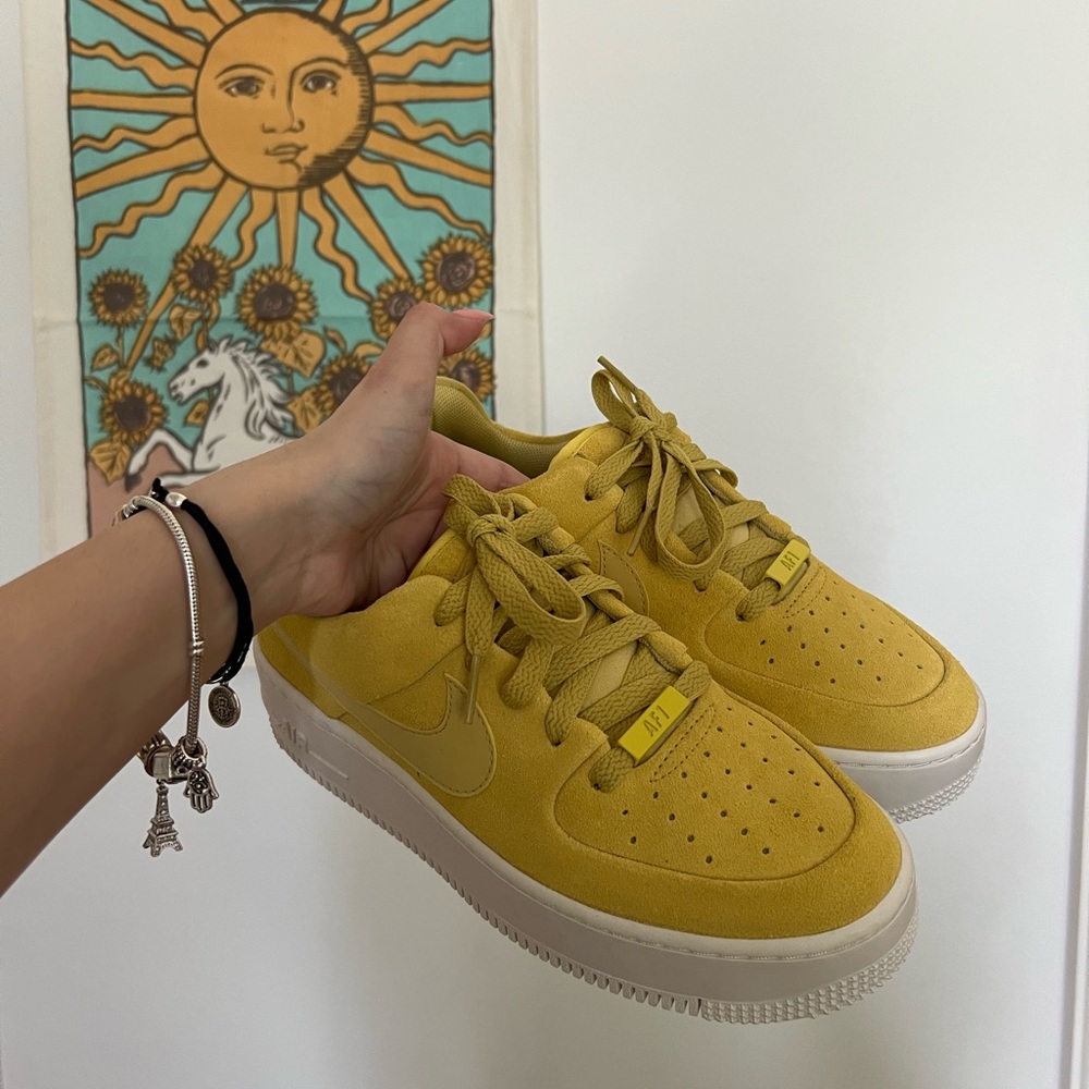 Yellow Nike AF1 suede